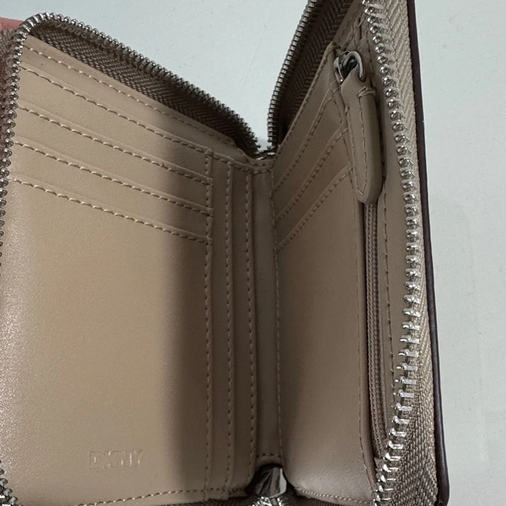 NWT DKNY Beige Zip-Around Wallet